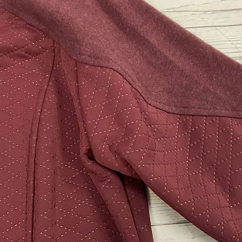 North Face Burgundy Long Hooded Coat Woman’s Size Large - Picture 4 of 8